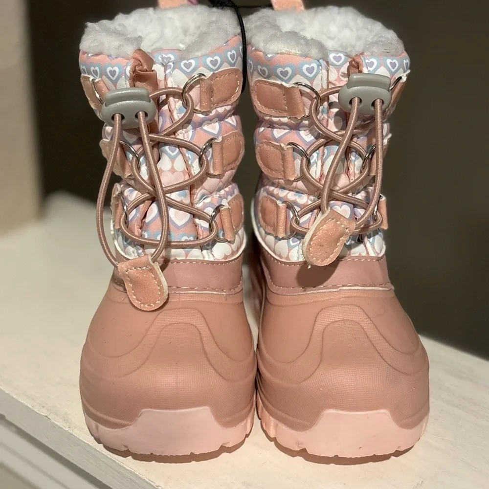 Member's Mark Girl's Pull On Insulated Snow Rain Winter Boots Kids Size 7/8